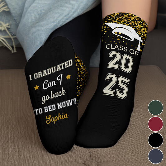 I Graduated, Can I Go Back To Bed Now? With Stars And Graduation Cap