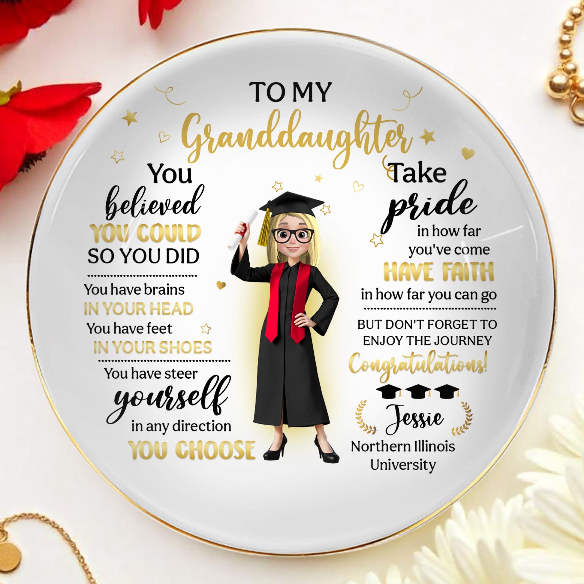 To My Granddaughter, You Believed You Could So You Did, Graduation Attire And Stars