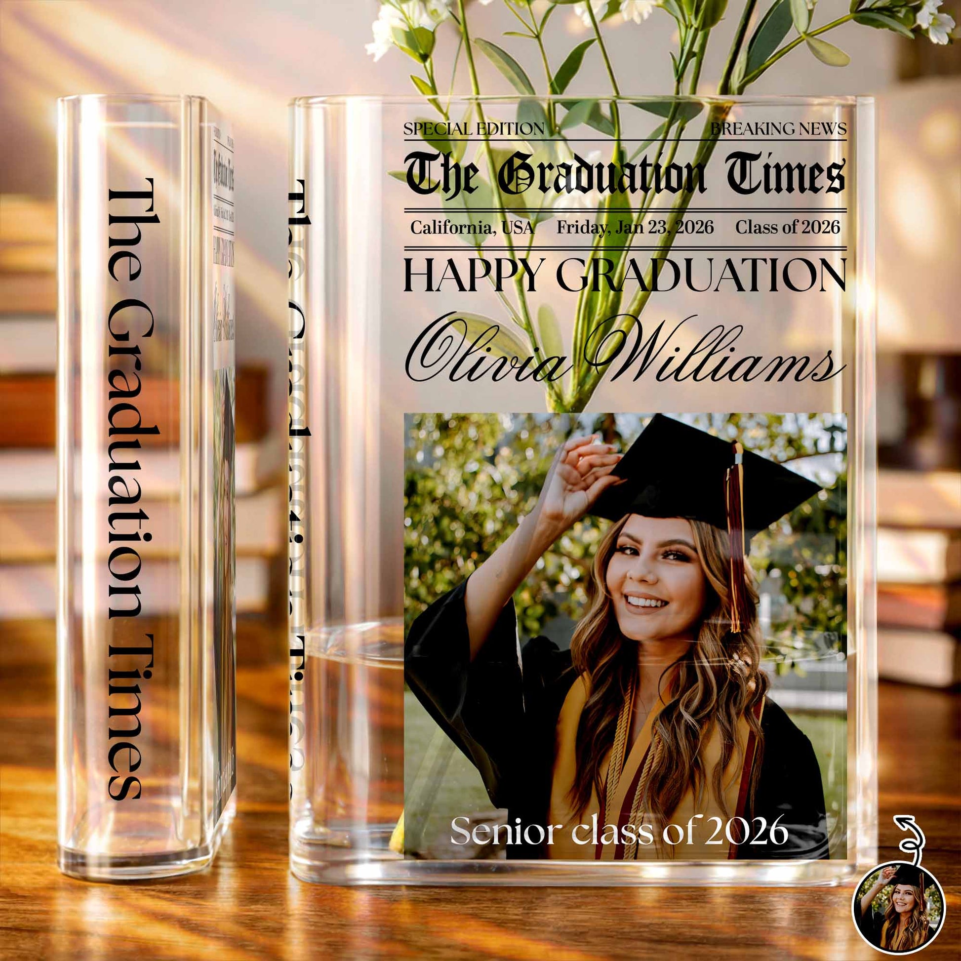 Happy Graduation Senior Class Special Edition Newspaper Vase