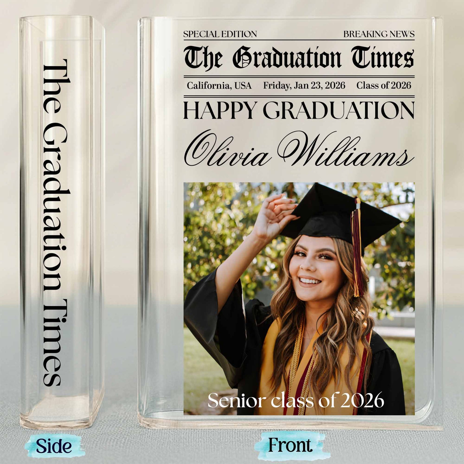Happy Graduation Senior Class Special Edition Newspaper Vase