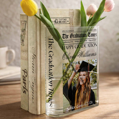 Happy Graduation Senior Class Special Edition Newspaper Vase