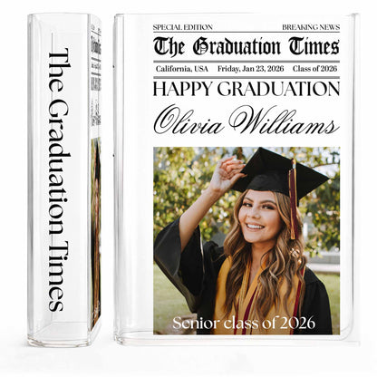 Happy Graduation Senior Class Special Edition Newspaper Vase
