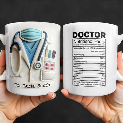 DOCTOR Nutritional Facts, Dedicated Healthcare Hero, Nutritional Label - Personalized Custom Coffee Mug - GRAD279_MG