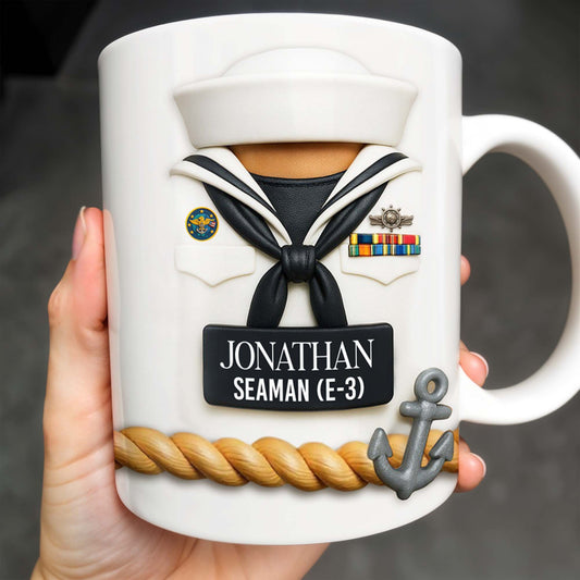 Celebrate Our Navy Heroes With Custom Navy Uniform And Anchor Design - Personalized Custom Coffee Mug - GRAD291_MG