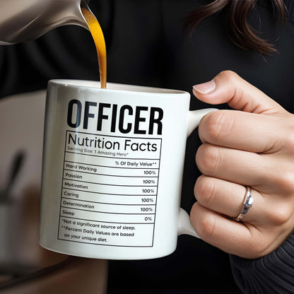 Valeurs nutritionnelles de l'agent, travail acharné, passion, motivation - Tasse à café personnalisée - GRAD292_MG