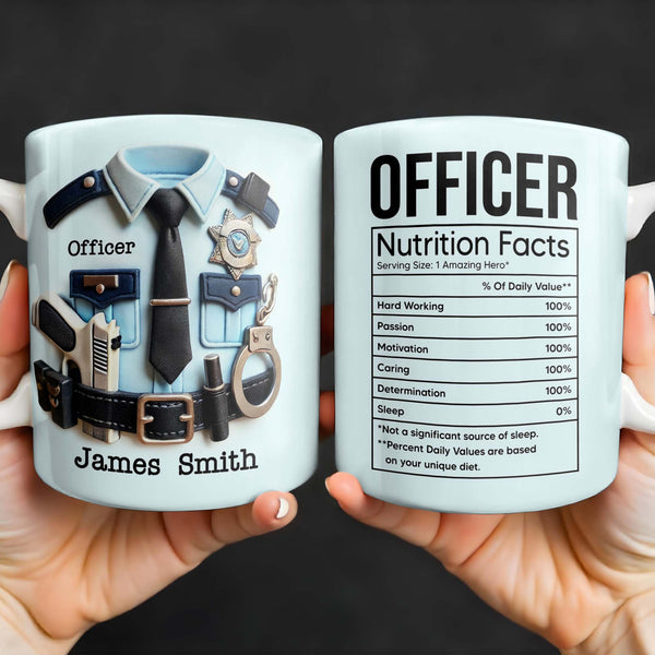 OFICIAL Información nutricional, Trabajo duro, Pasión, Motivación - Taza de café personalizada - GRAD292_MG