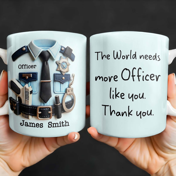 El mundo necesita más oficiales como tú, gracias - Taza de café personalizada - GRAD294_MG