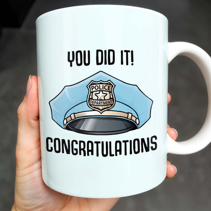 You Did It! Congratulations, Police Badge And Cap