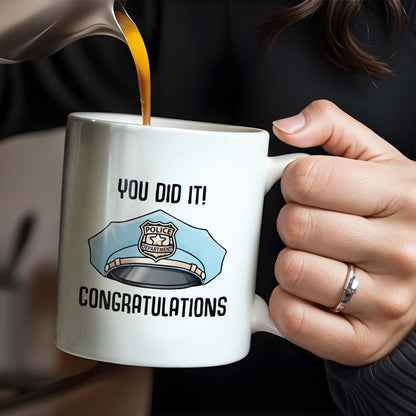 You Did It! Congratulations, Police Badge And Cap