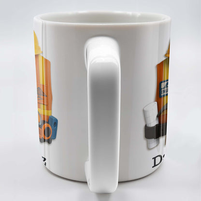 Celebrate Your Everyday Hero with This Engineer-Themed Coffee Mug Featuring Helmet, Tie, Vest, Tools