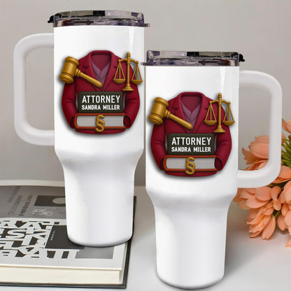 To My Favorite Attorney Gavel And Scales Of Justice - Personalized 40oz Tumbler With Straw - GRAD299_TBS