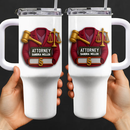 To My Favorite Attorney Gavel And Scales Of Justice - Personalized 40oz Tumbler With Straw - GRAD299_TBS