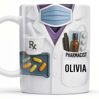 Celebrate Your Favorite Pharmacist, Medical Tools And Uniform - Personalized Custom Coffee Mug - GRAD303_MG