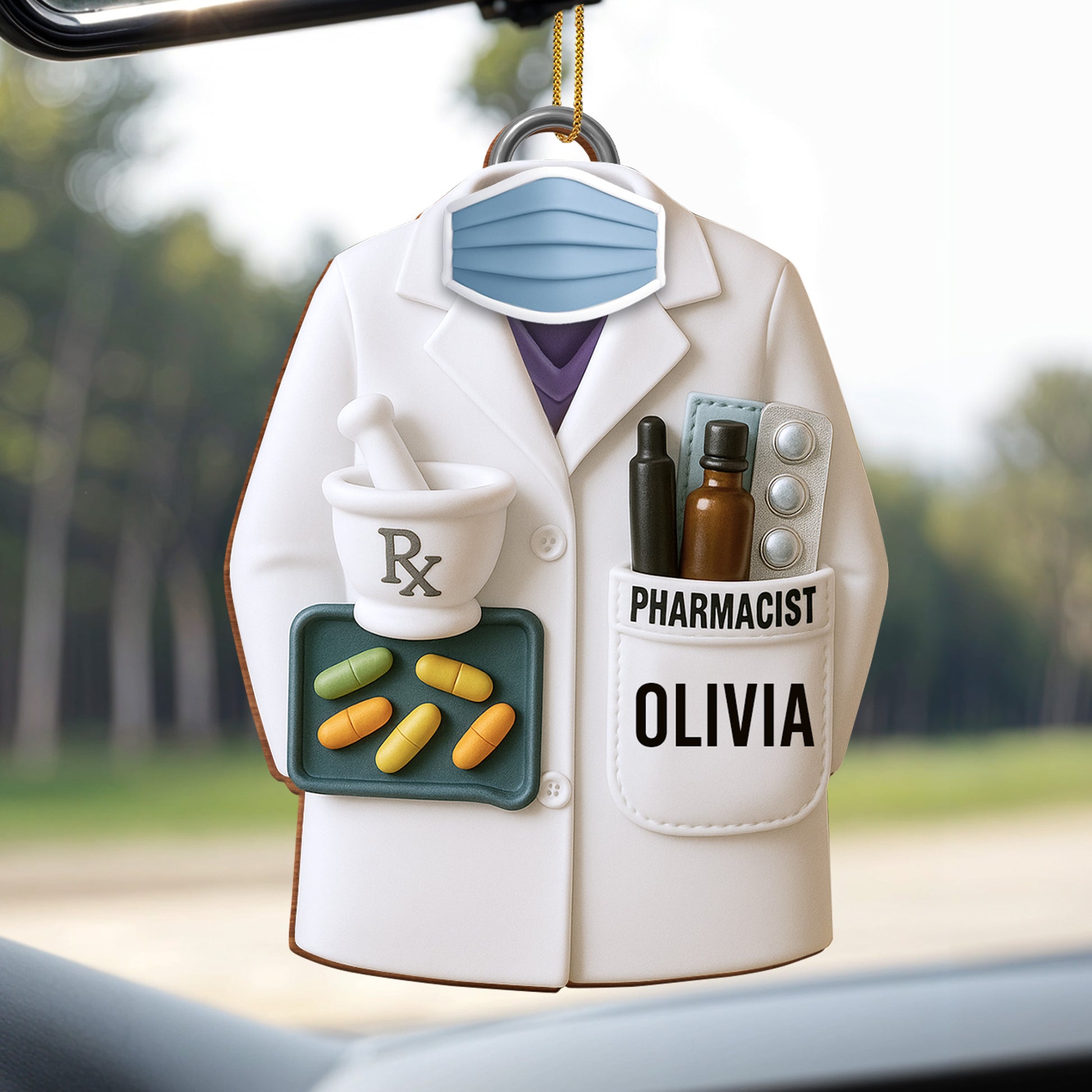 Celebrate Your Favorite Pharmacist, Pharmacy Coat and Medical Bottles