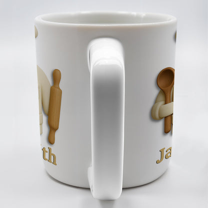 Create Your Personalized Chef Coffee Mug With Custom Name, Chef And Cooking Tools