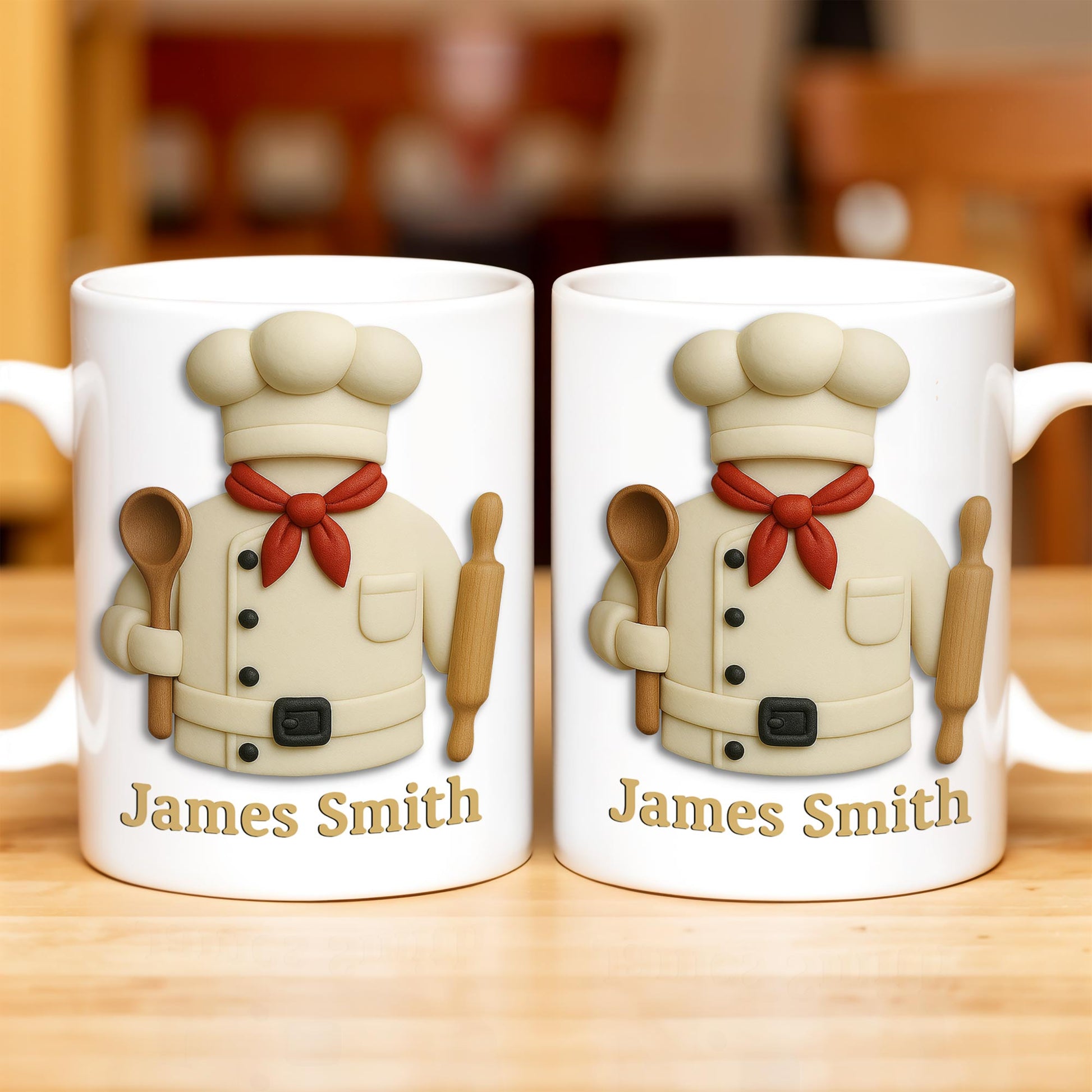 Create Your Personalized Chef Coffee Mug With Custom Name, Chef And Cooking Tools