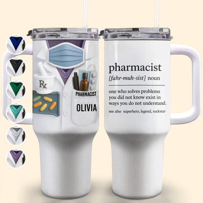 Customizable Tumbler For Pharmacists With Medical Essentials