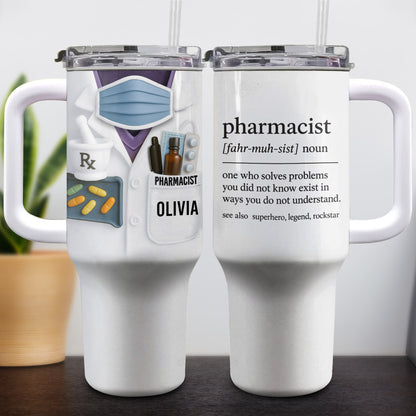 Customizable Tumbler For Pharmacists With Medical Essentials