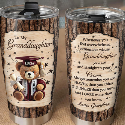 To My Granddaughter, Teddy Bear, Graduation Cap, Diploma