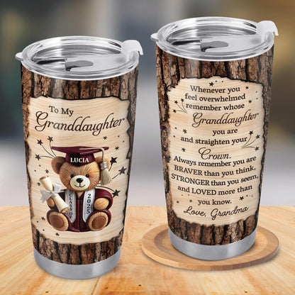 To My Granddaughter, Teddy Bear, Graduation Cap, Diploma