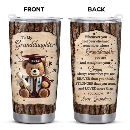 To My Granddaughter, Teddy Bear, Graduation Cap, Diploma
