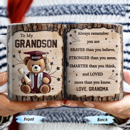 To My Grandson, Always Remember You Are Braver, Graduation Cap and Diploma