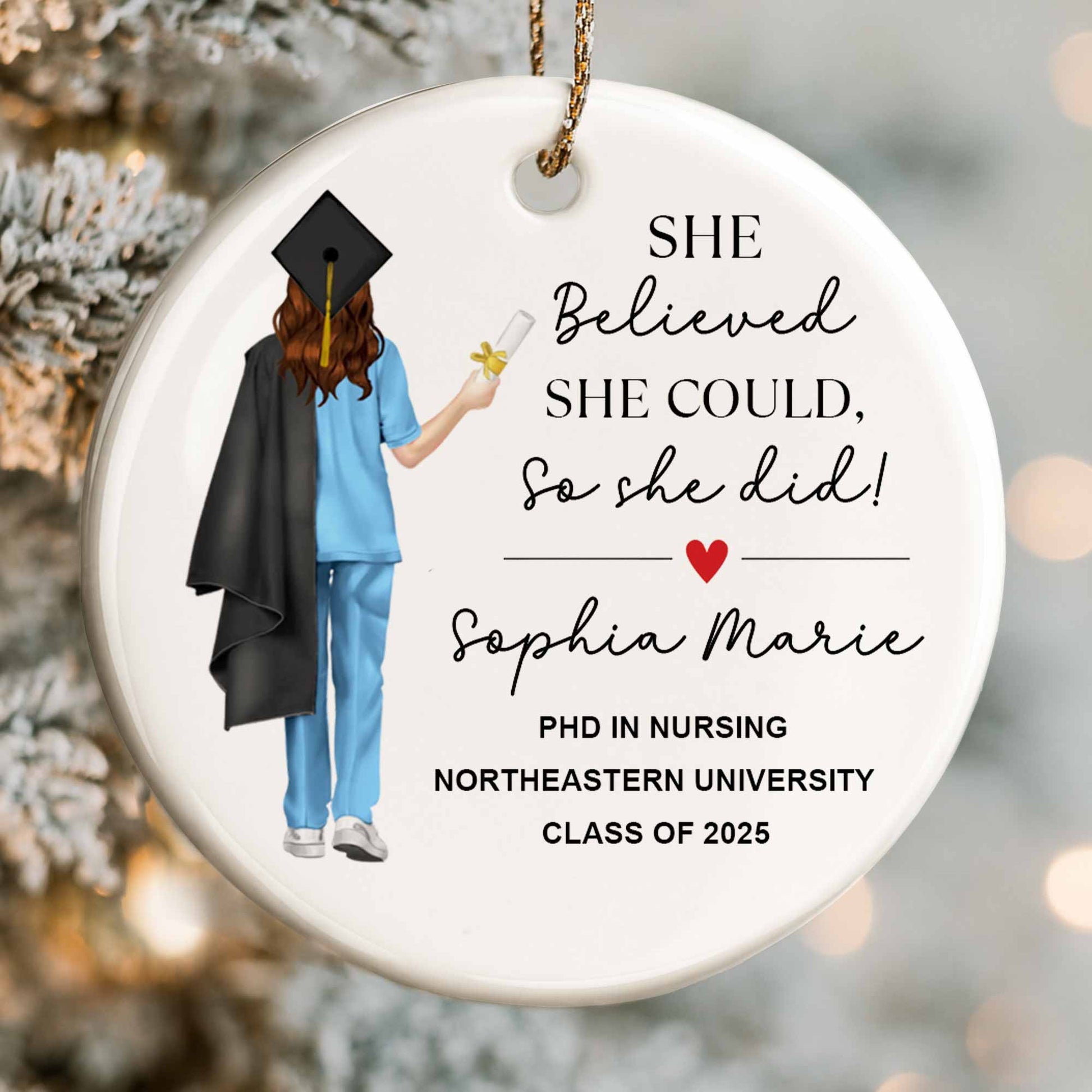She Believed She Could, Graduation Cap And Flowers