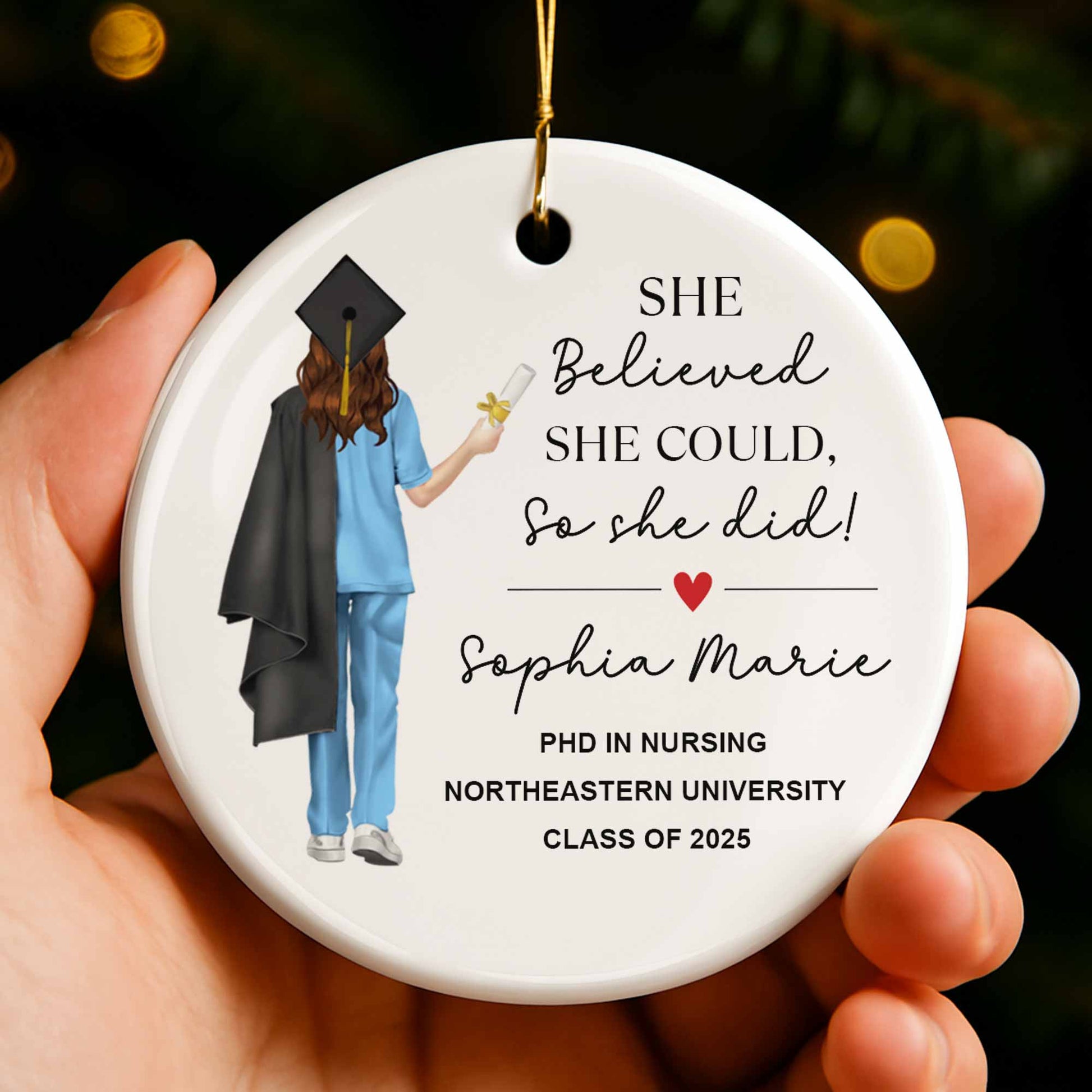 She Believed She Could, Graduation Cap And Flowers
