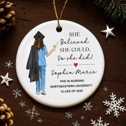 She Believed She Could, Graduation Cap And Flowers