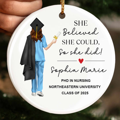 She Believed She Could, Graduation Cap And Flowers