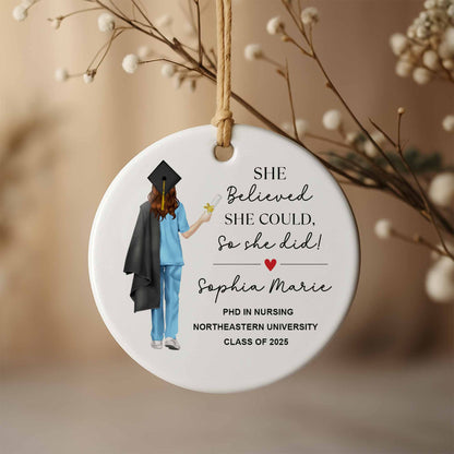 She Believed She Could, Graduation Cap And Flowers