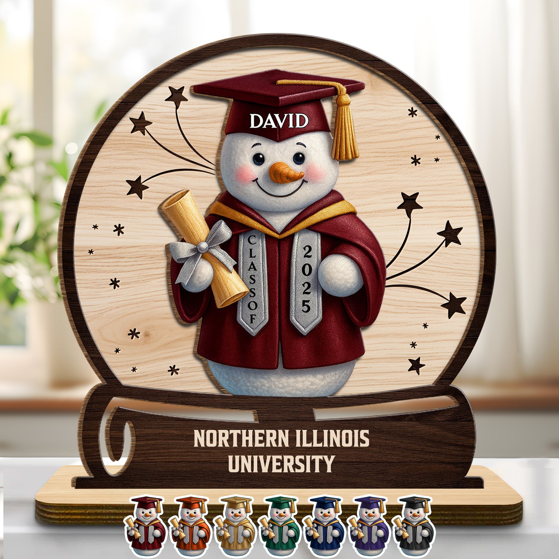 Celebrate Your Graduation, Snowman With Cap And Diploma