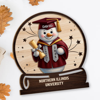 Celebrate Your Graduation, Snowman With Cap And Diploma