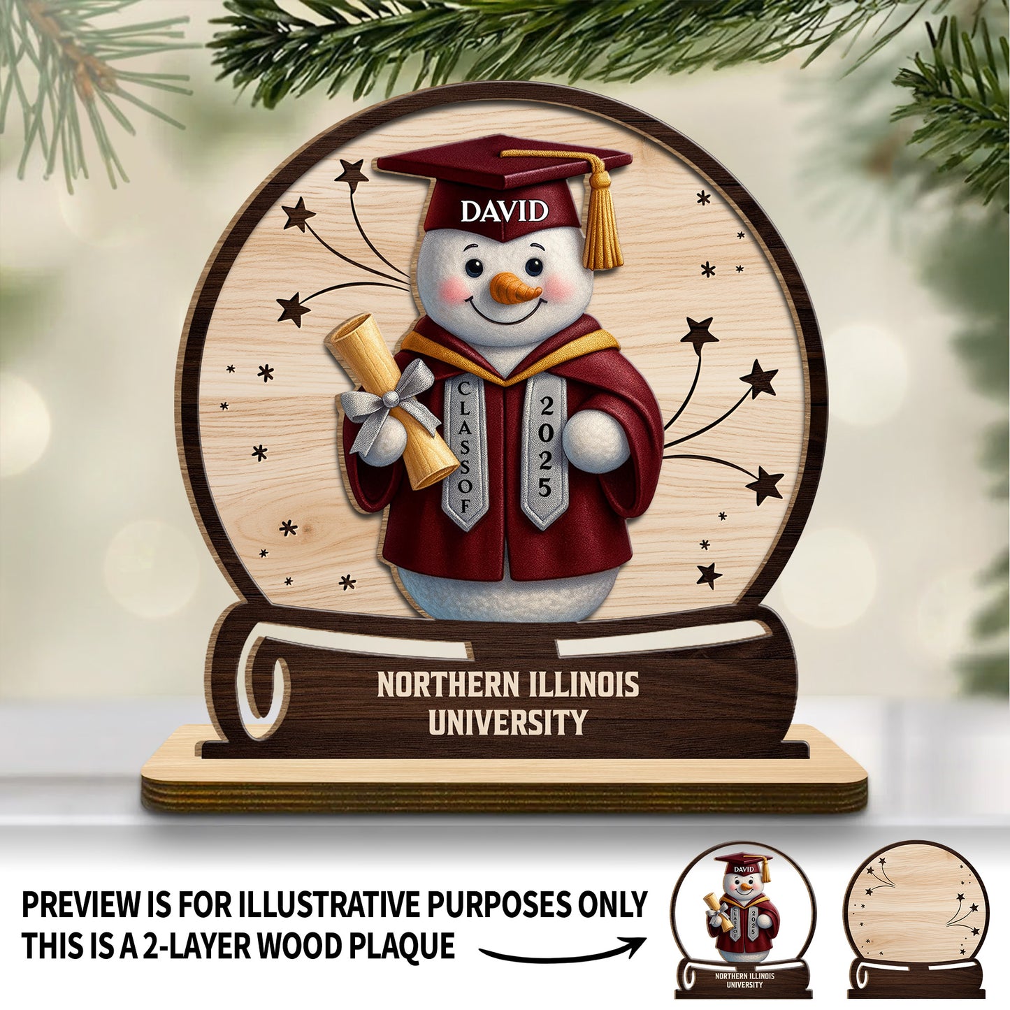 Celebrate Your Graduation, Snowman With Cap And Diploma