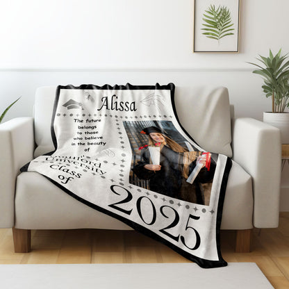 The Future Belongs To Those Who Believe In Their Dreams Graduation Blanket