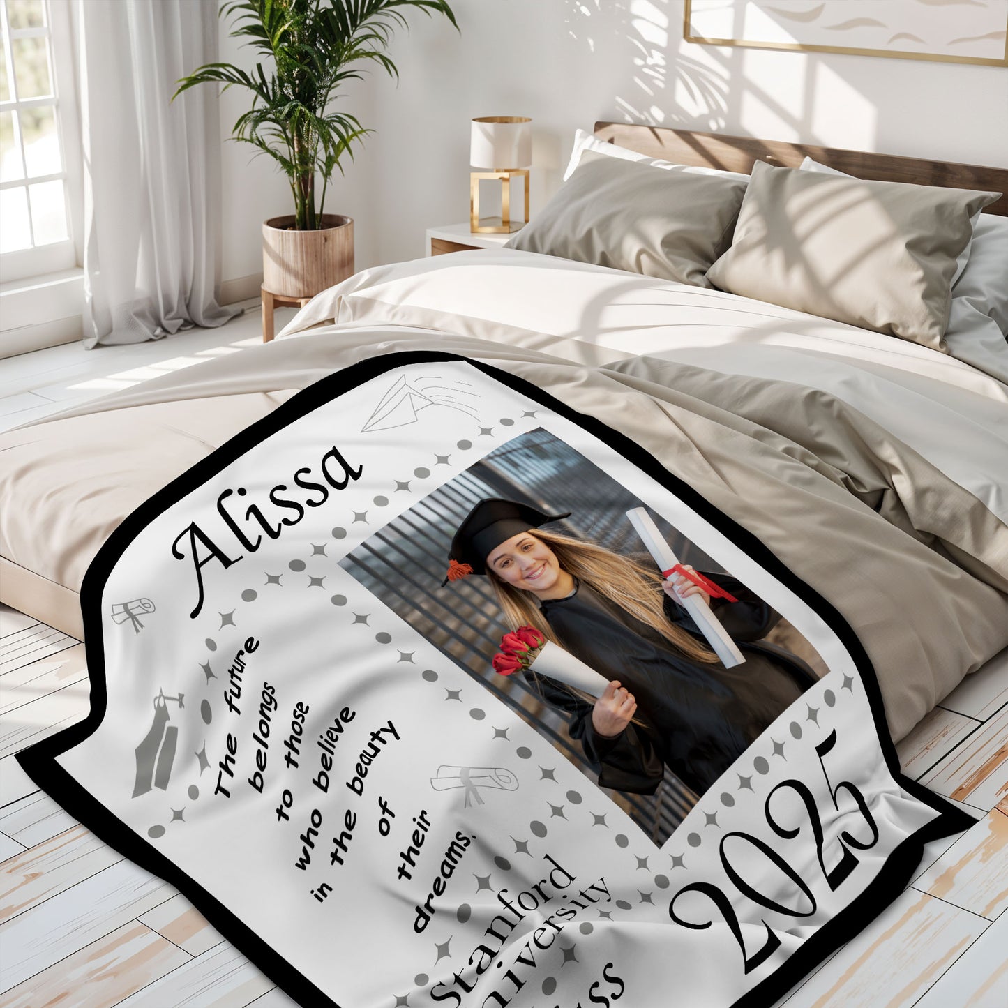 The Future Belongs To Those Who Believe In Their Dreams Graduation Blanket