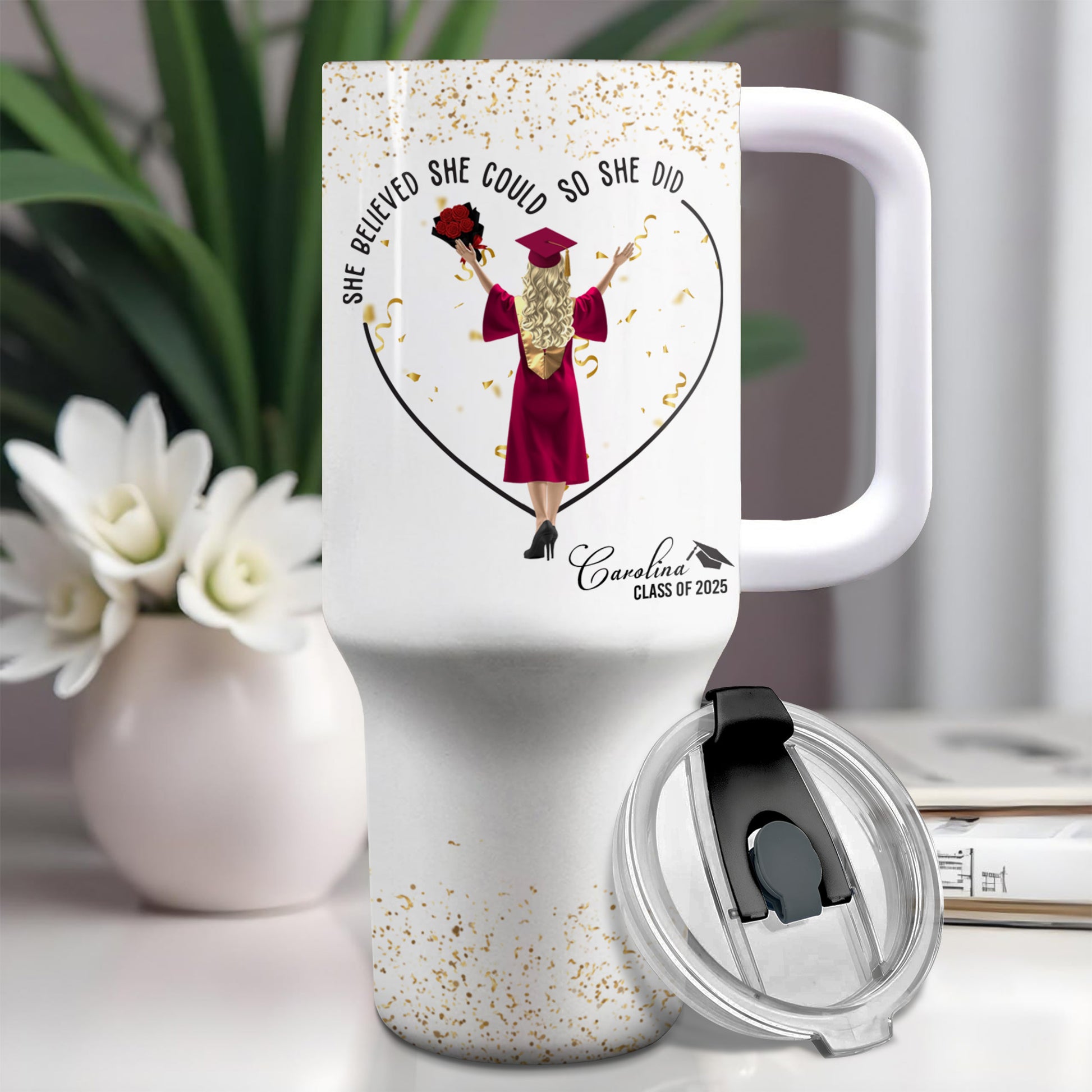 She Believed She Could So She Did, Graduation Cap and Confetti