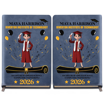 A Proud Graduate Standing Tall With Graduation Cap And Diploma