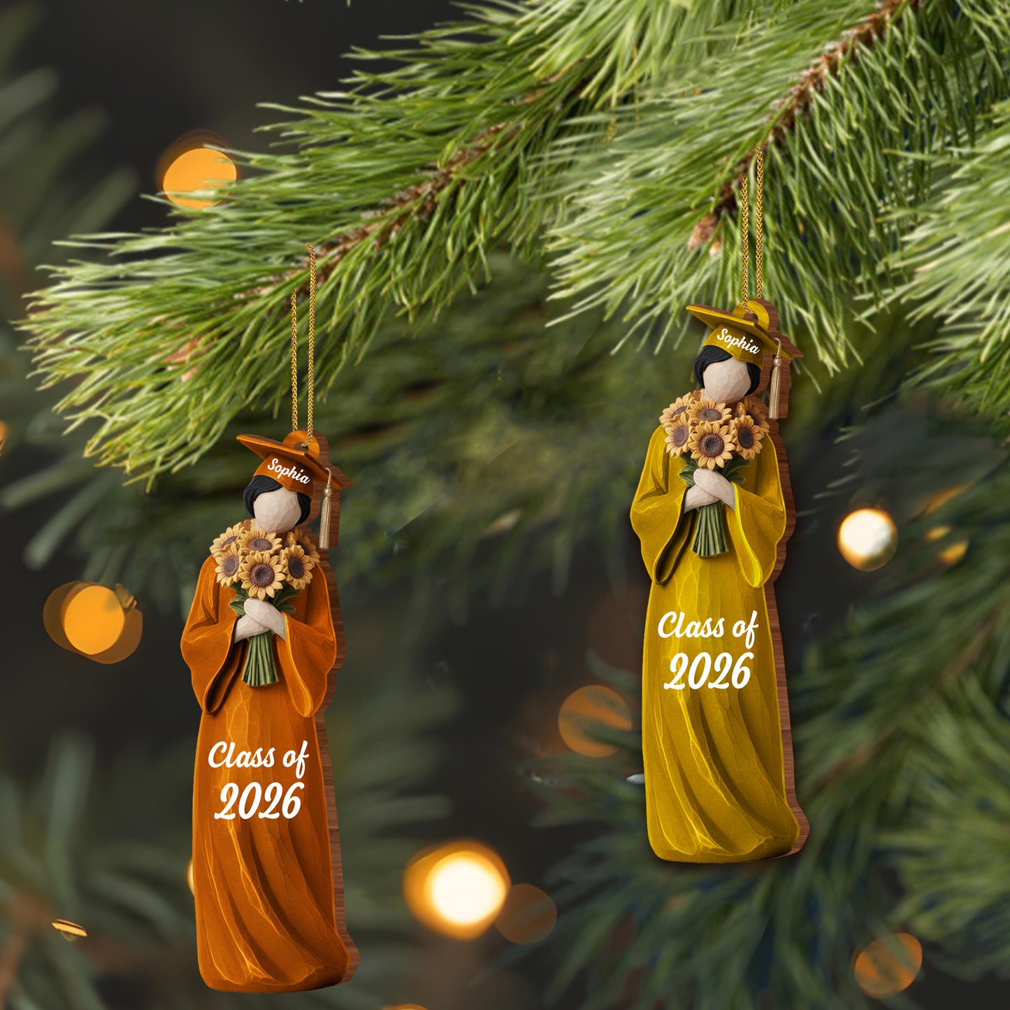 Graduation Cap And Flowers Class of [Year]