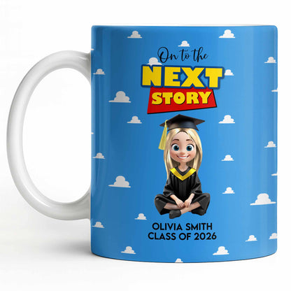 On To The Next Story Graduation Cap And Clouds