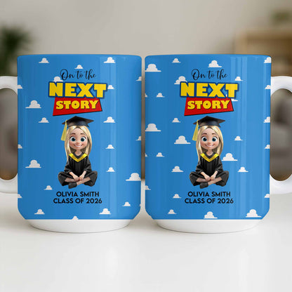 On To The Next Story Graduation Cap And Clouds