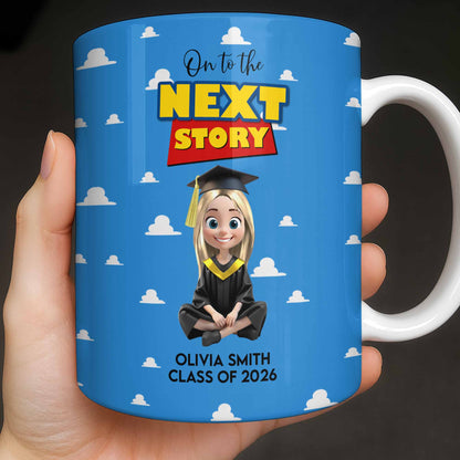 On To The Next Story Graduation Cap And Clouds