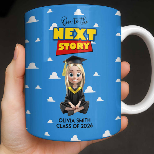 On To The Next Story Graduation Cap And Clouds