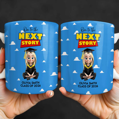 On To The Next Story Graduation Cap And Clouds