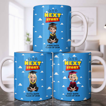 On To The Next Story Graduation Cap And Clouds