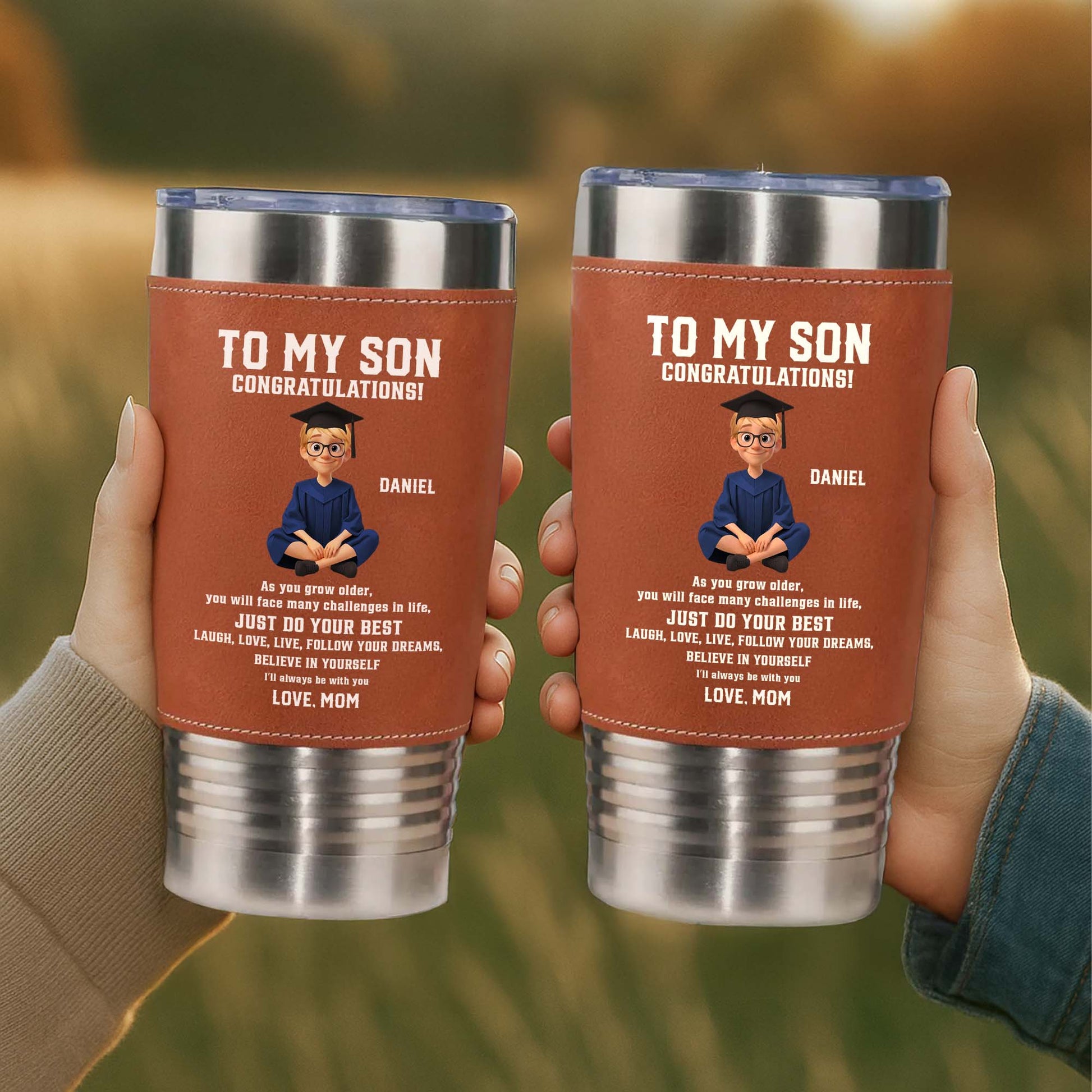 To My Son Congratulations Just Do Your Best Graduate In Gown