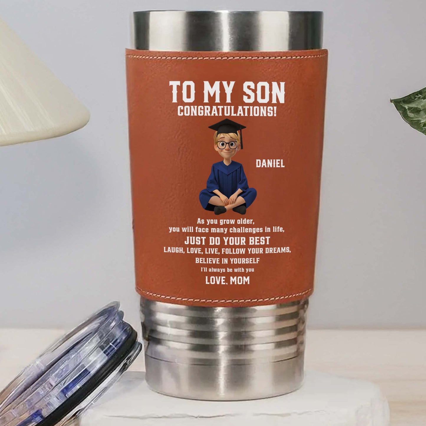 To My Son Congratulations Just Do Your Best Graduate In Gown