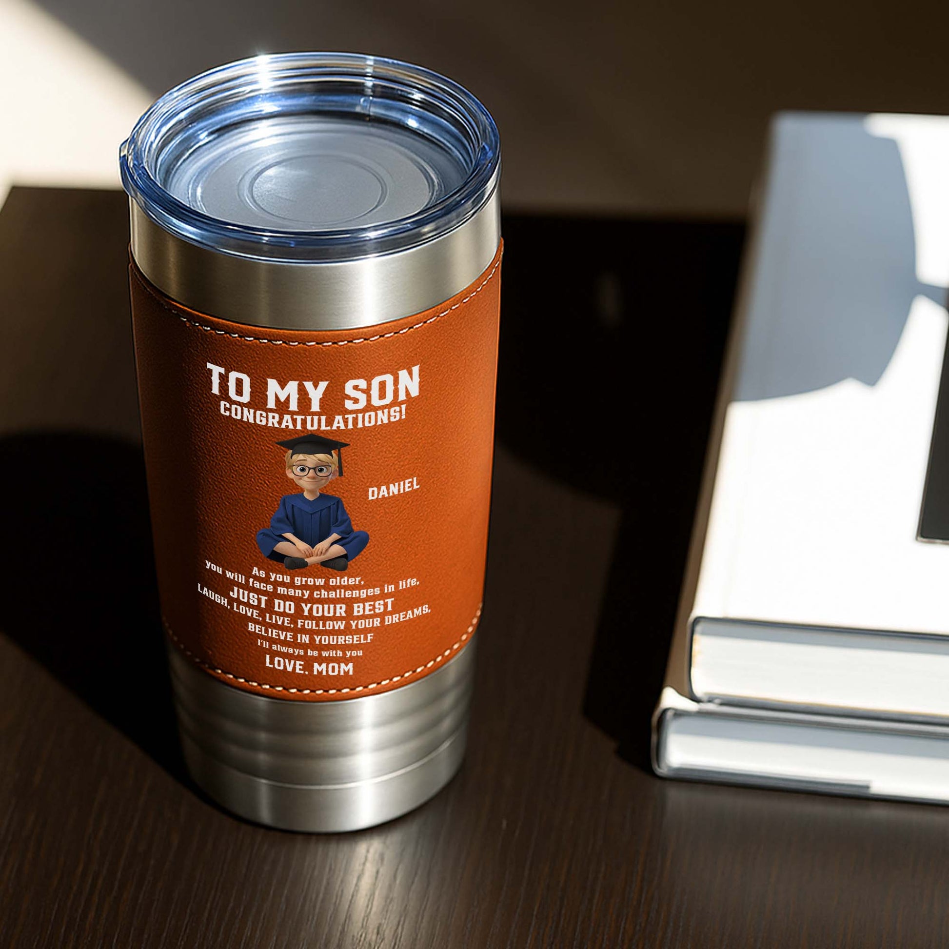 To My Son Congratulations Just Do Your Best Graduate In Gown