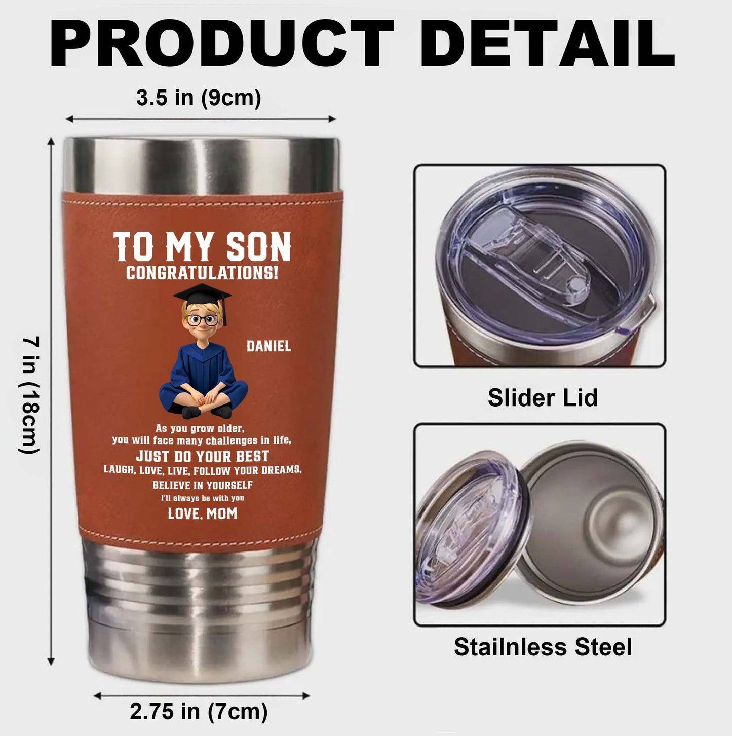 To My Son Congratulations Just Do Your Best Graduate In Gown