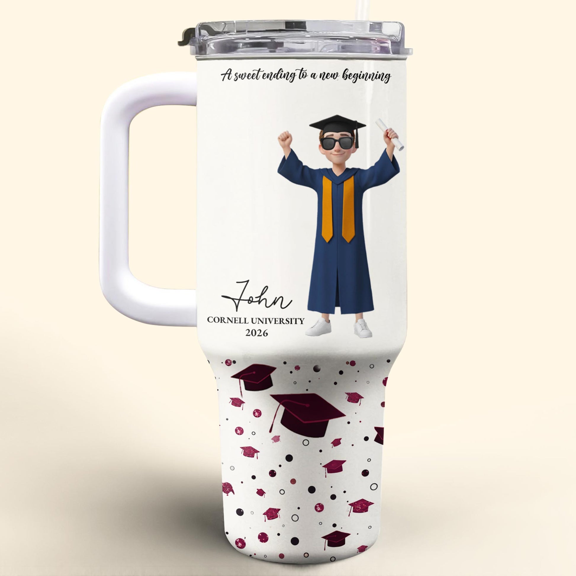 A Sweet Ending To A New Beginning Graduate Boy And Graduation Cap